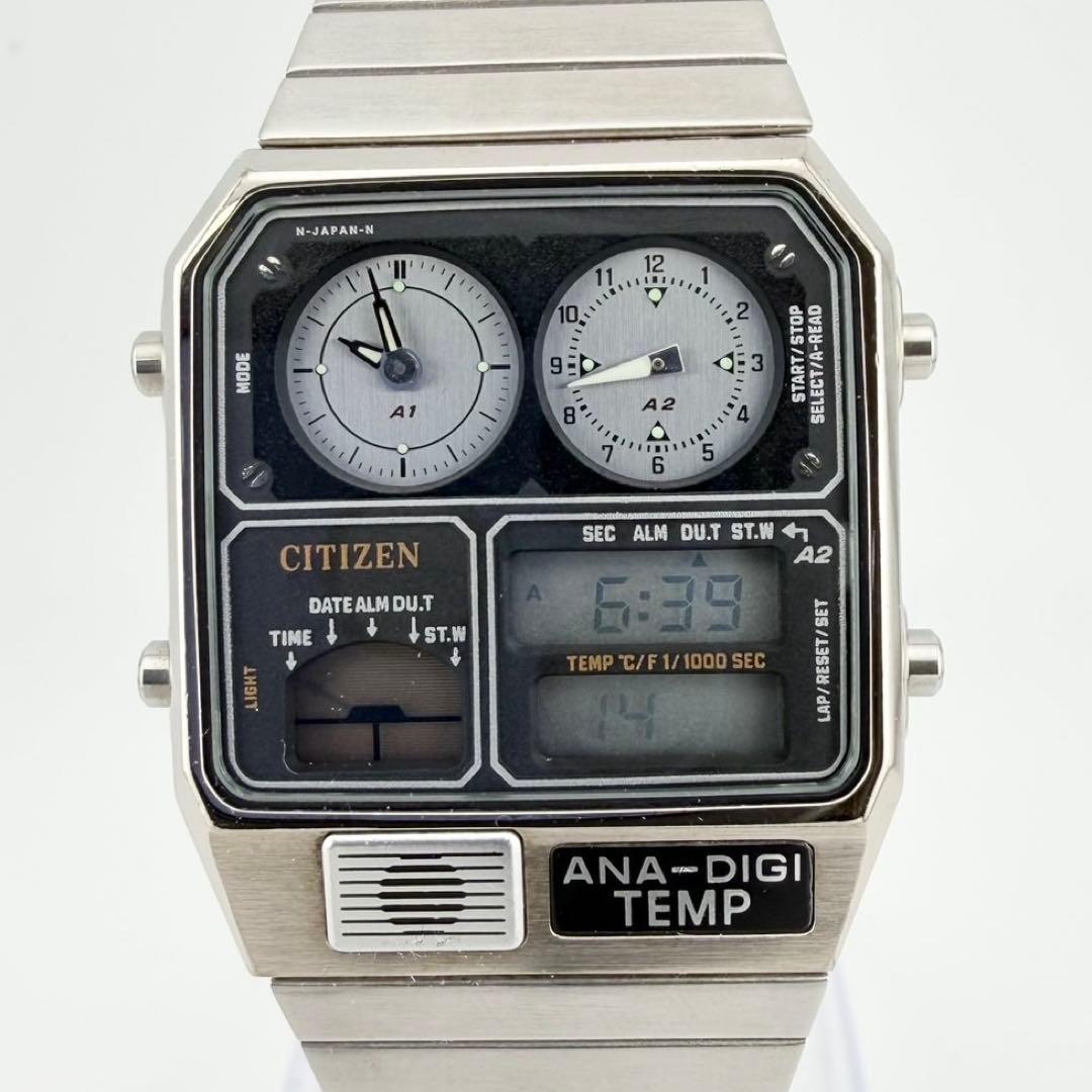 美品 シチズン アナデジテンプ 8988-001911 メンズ クォーツ腕時計