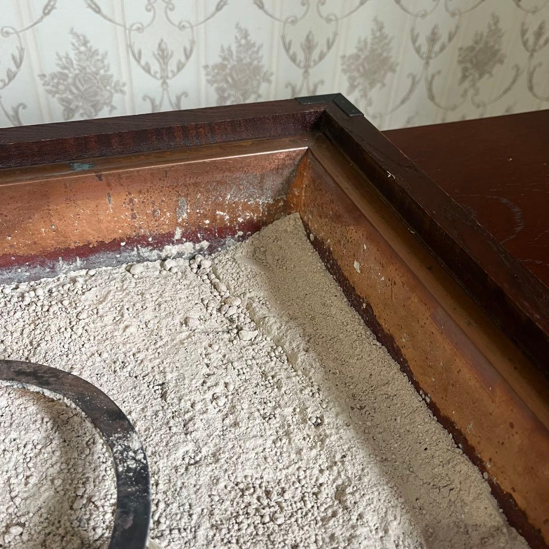 【アンティーク】昭和レトロ 木製 関東火鉢 長火鉢 引き出し付 囲炉裏 古道具