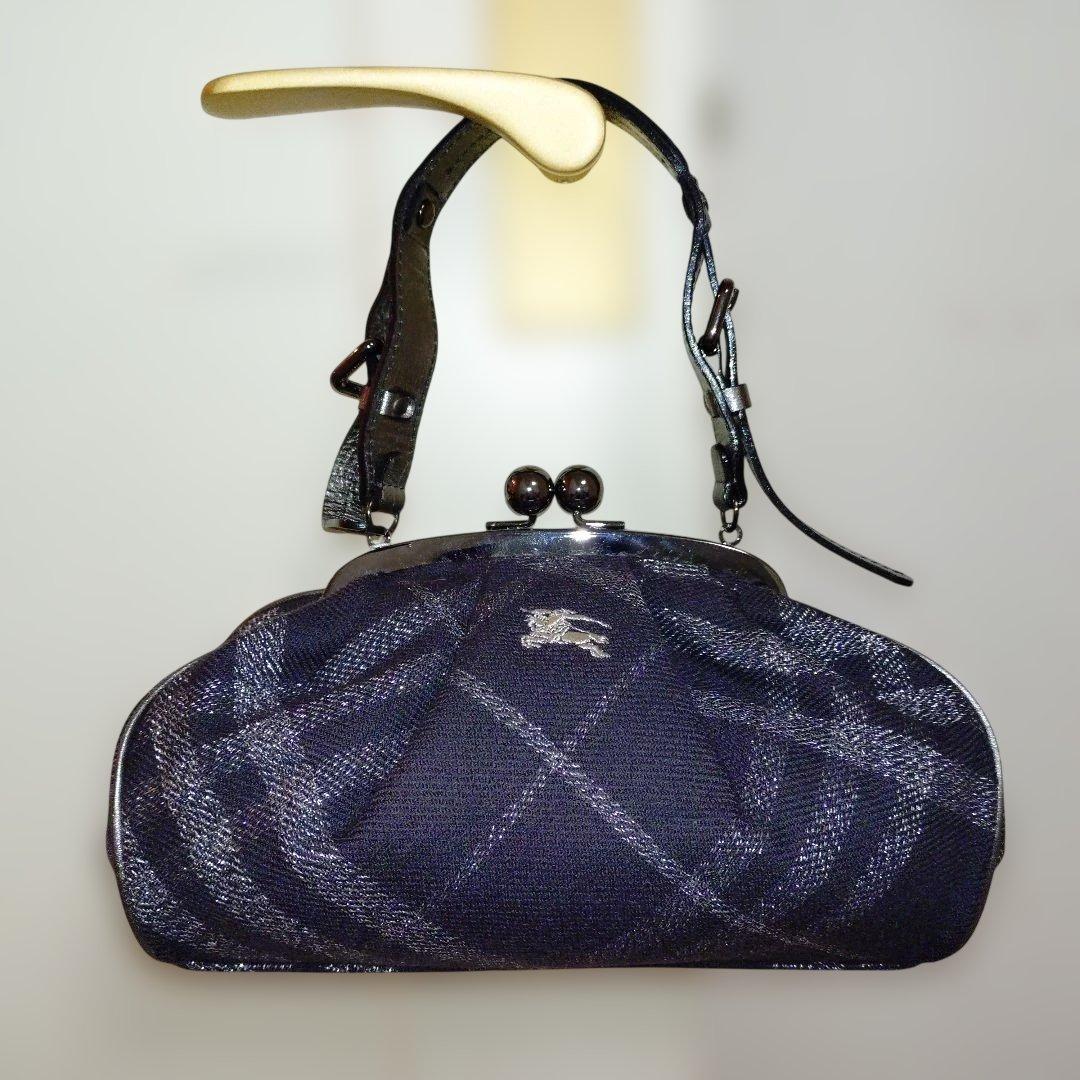 バーバリーブルーレーベル がま口 バッグ レア チェック柄 新品未使用 タグ付き