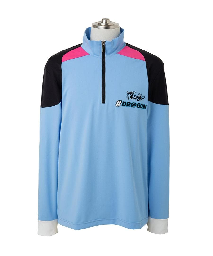 新品☆ダンスウィズドラゴン テクニスタ ZIP モック☆ブルー☆XLサイズ