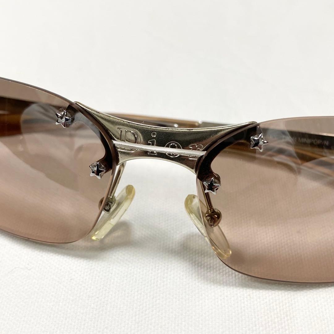 美品✨Christian Dior MINIPOP リムレスサングラス ブラウン
