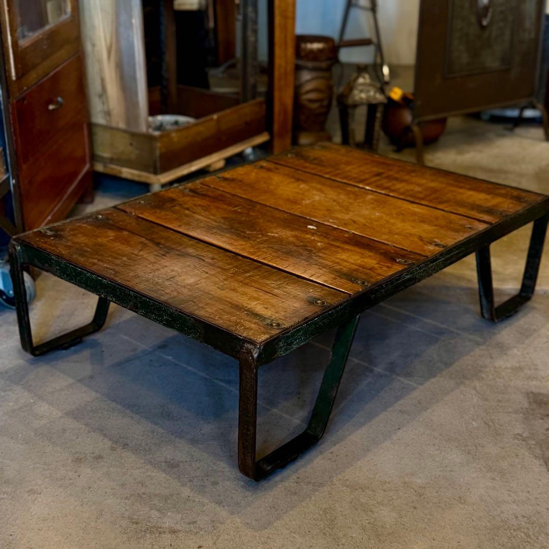 インダストリアル アイアン ローテーブル フランスヴィンテージ1930-40年代