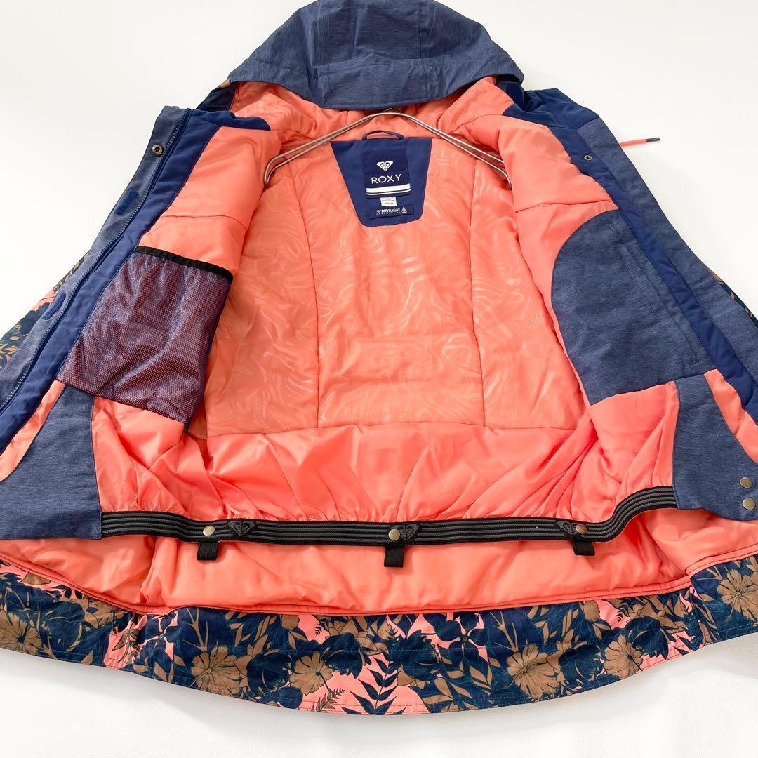 4456 【極美品】ロキシー ROXY ジャケット スノボウェア 花柄 ネイビー