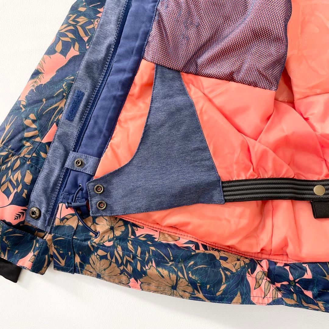 4456 【極美品】ロキシー ROXY ジャケット スノボウェア 花柄 ネイビー