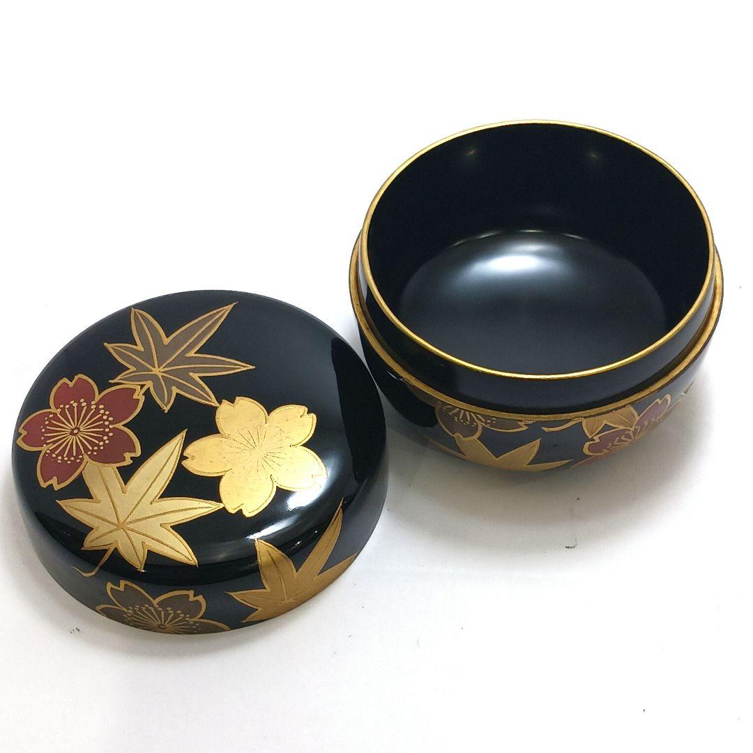 Y3032-12 茶道具 欅・蒔絵・黒漆 棗 3点セット　YY