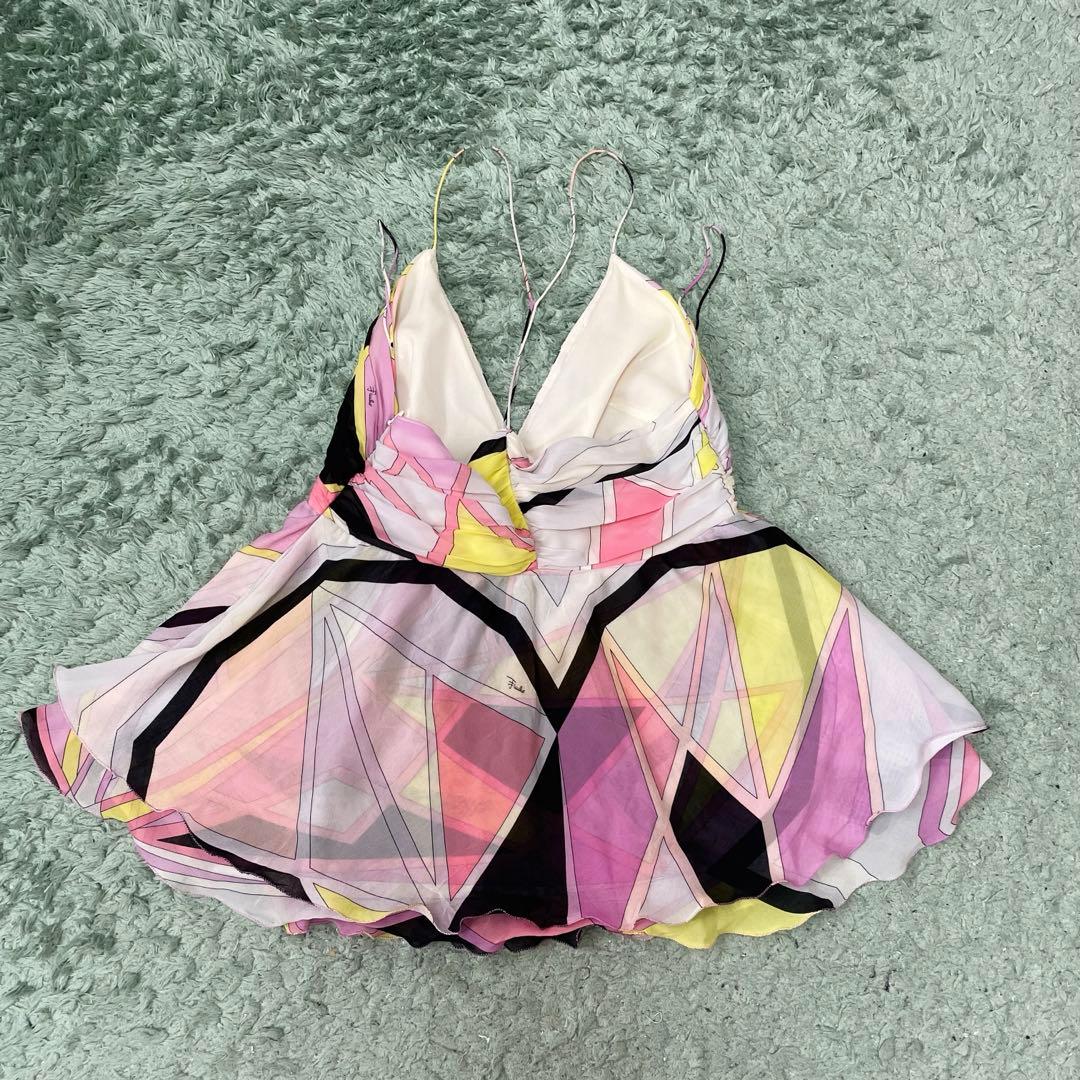 【美品】EMILIO PUCCI エミリオプッチ シルクキャミソールトップス