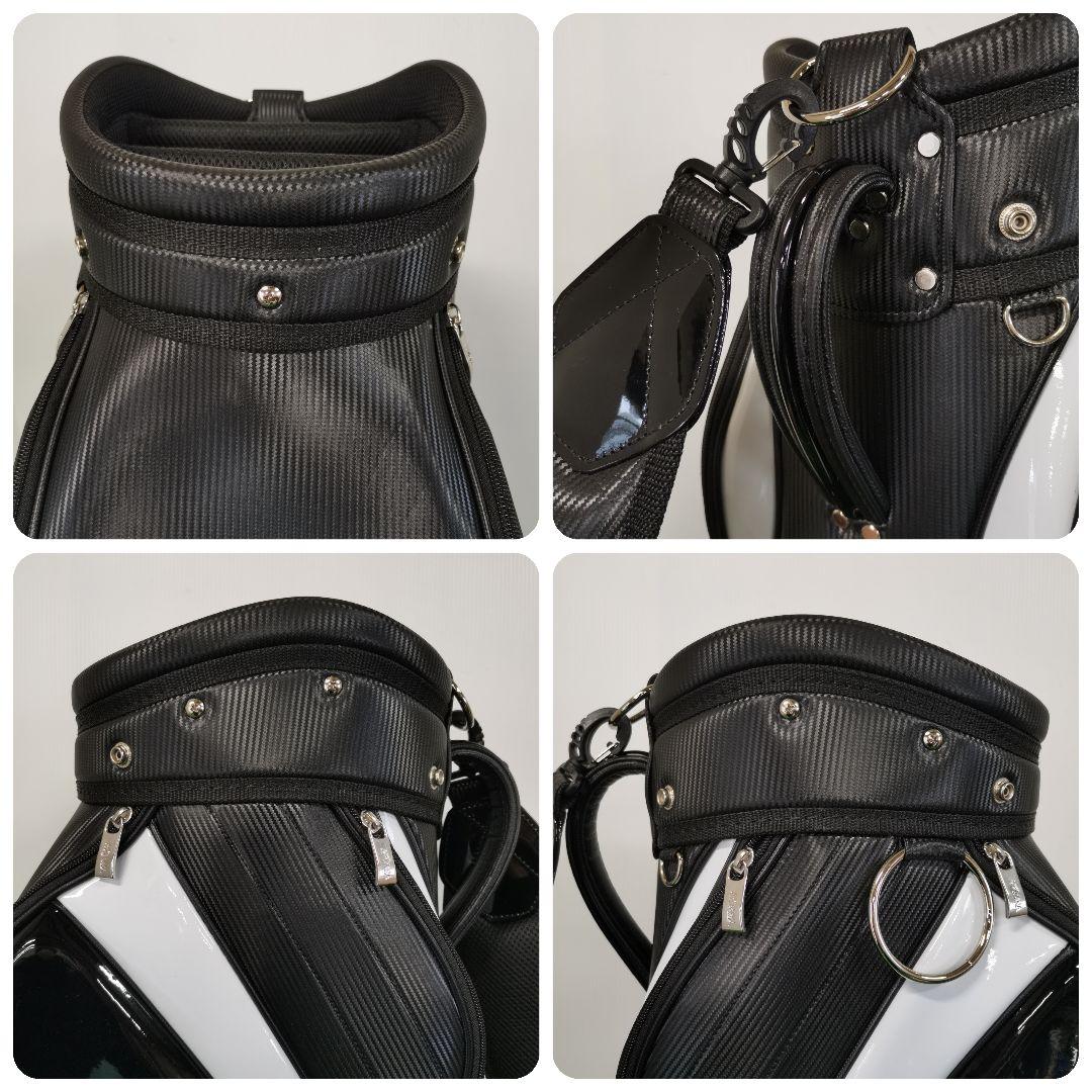 【美品】HONMA ホンマ モグラ ロゴ キャディバッグ ゴルフバッグ 黒/白