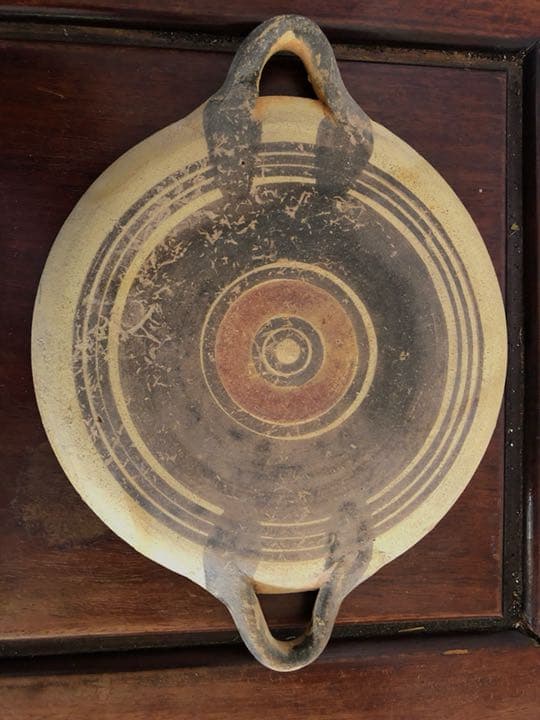 古代オリエント手付き素焼き平皿値引きしました