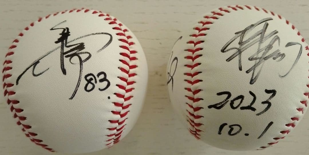 北海道日本ハムファイターズ【投げ入れ直筆サインボール★柿木＆井口　島崎】投げ込み