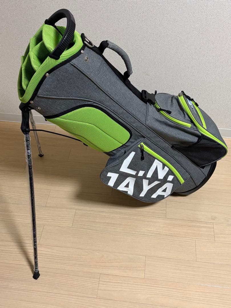 LNJAYA グレー/グリーン キャディバッグ　スタンド