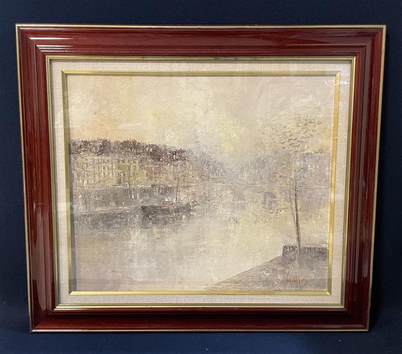 「真作」作者不明　風景画　油彩画　額装　サイン有り　F10号