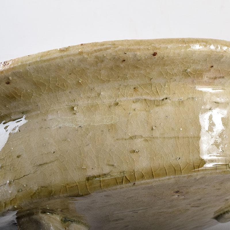 北大路魯山人作　瀬戸焼　黄瀬戸　かぶら絵　鉢　共箱　M　R8015C