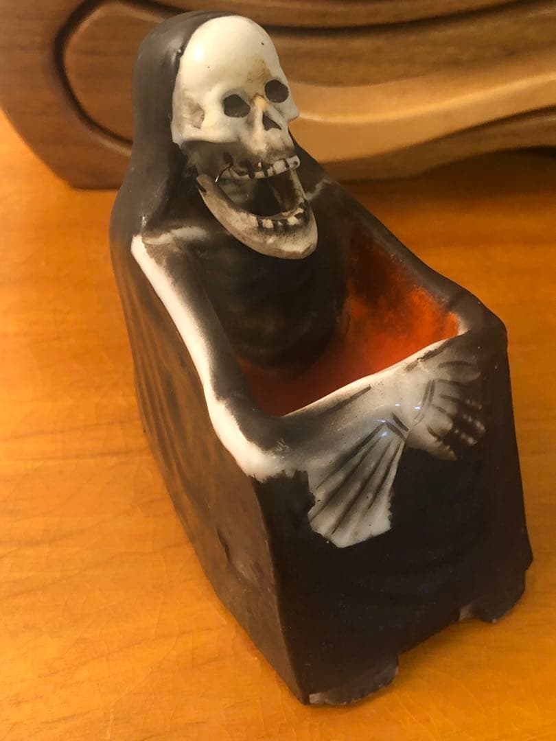 ビンテージ　髑髏　骸骨　スカル　死神　灰皿　レトロ　grim reaper