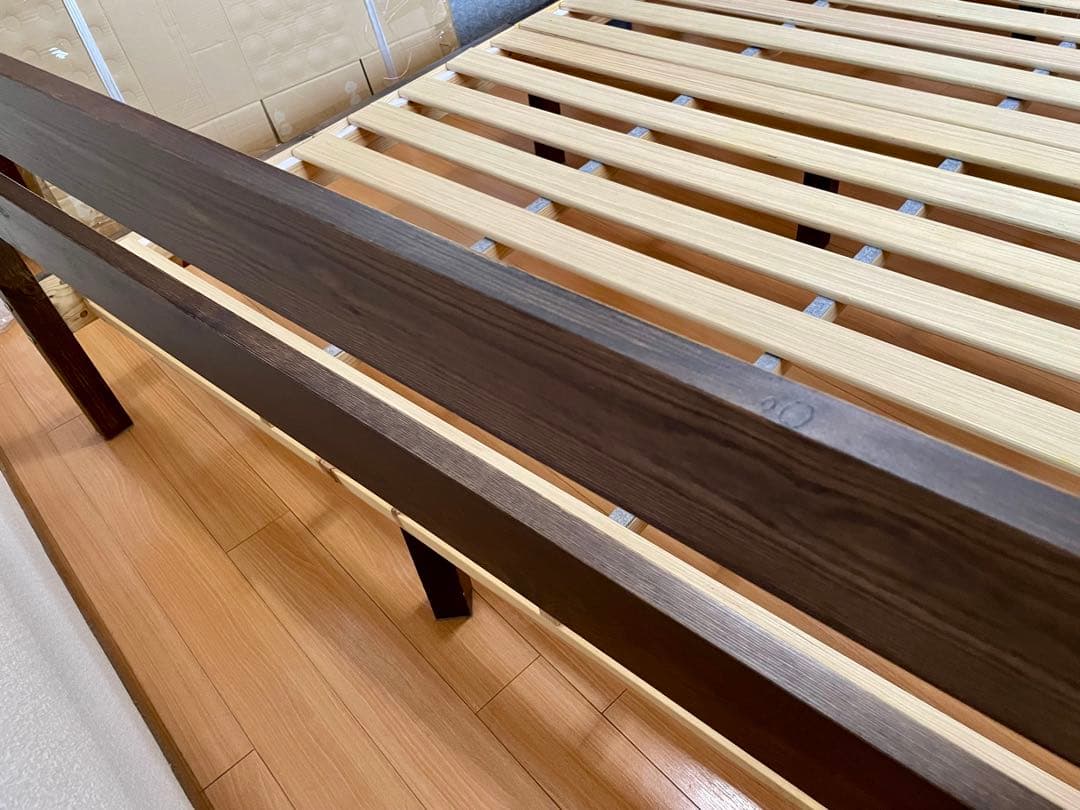 天然木　木製ダブルベッドフレーム