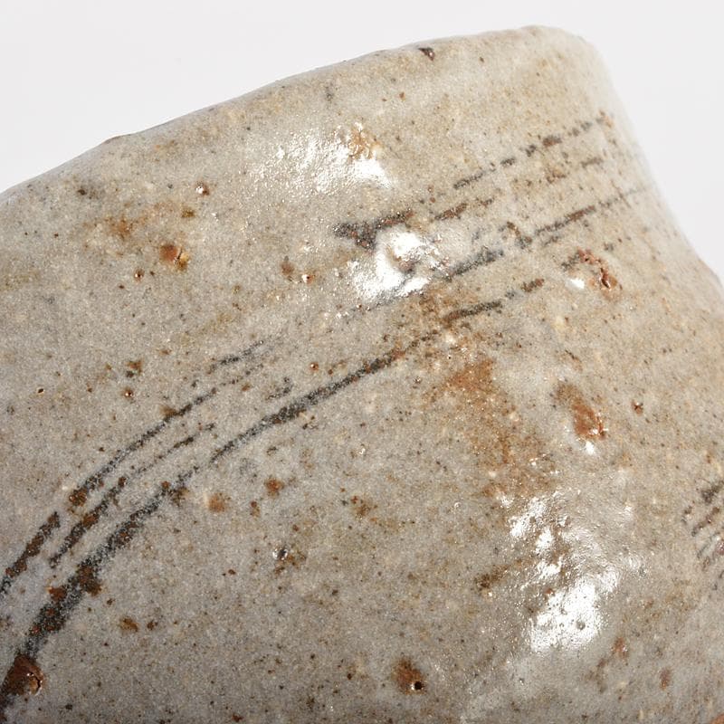 茶道具　加藤唐九郎　一無斎（一ム斎）作　鼠志野　茶碗　共布共箱　D　R6708