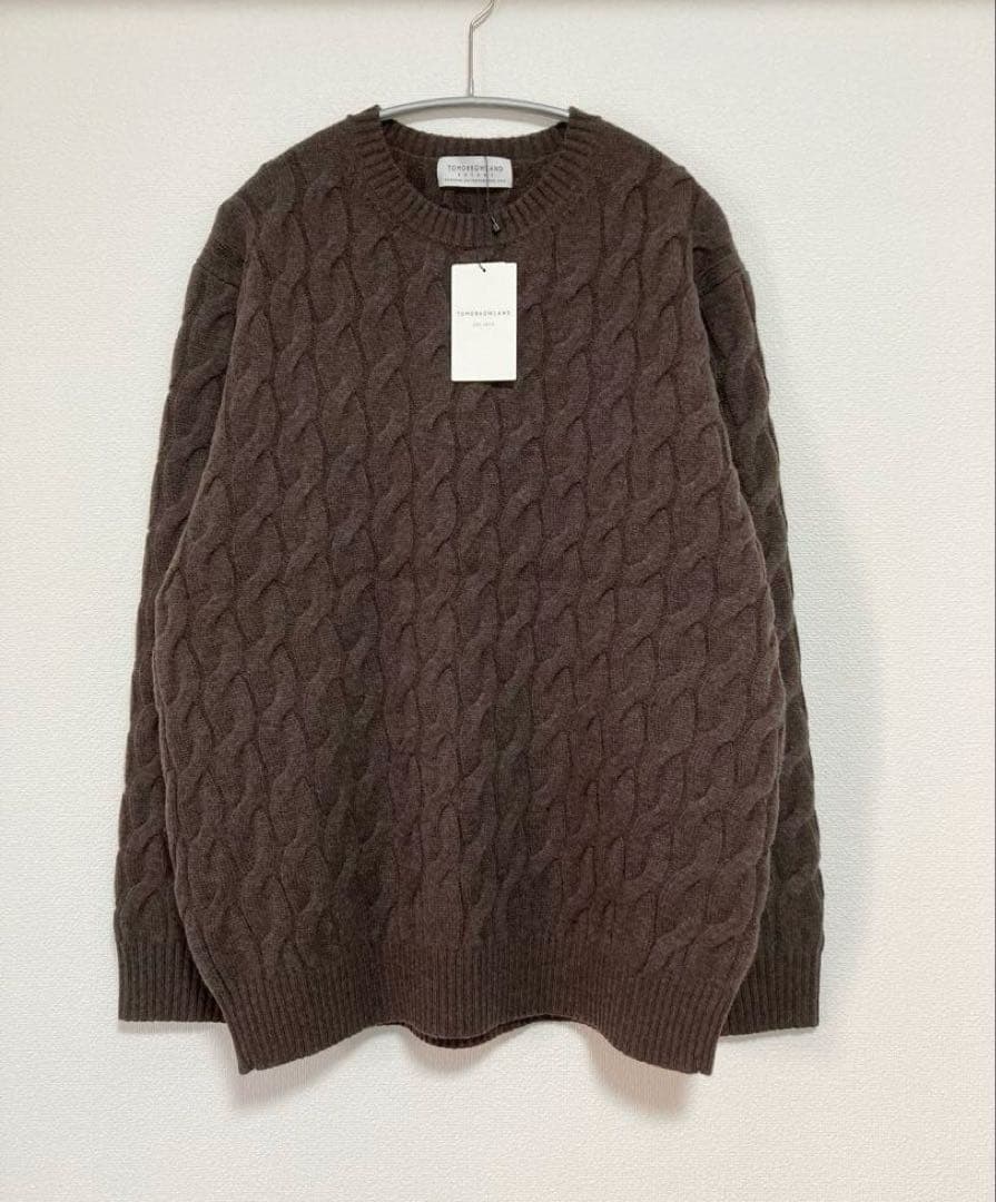 新品★ウール ケーブルニット ブラウン L TOMORROWLAND¥35200