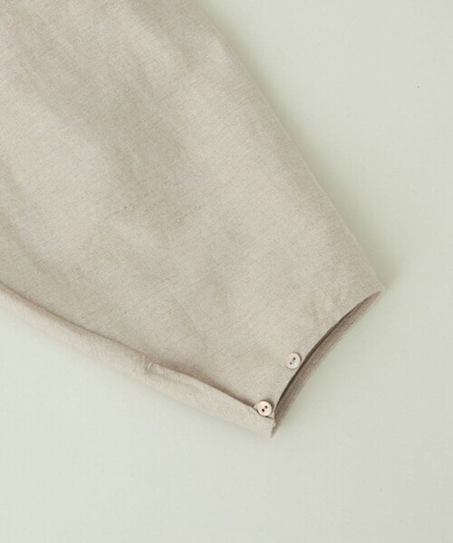 ユナイテッドアローズ ＜conte＞ ギャザースリーブ バンドカラーシャツ