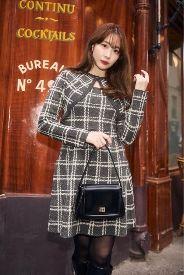 も*ず様 herlipto Pantheon Checked Knit Dres