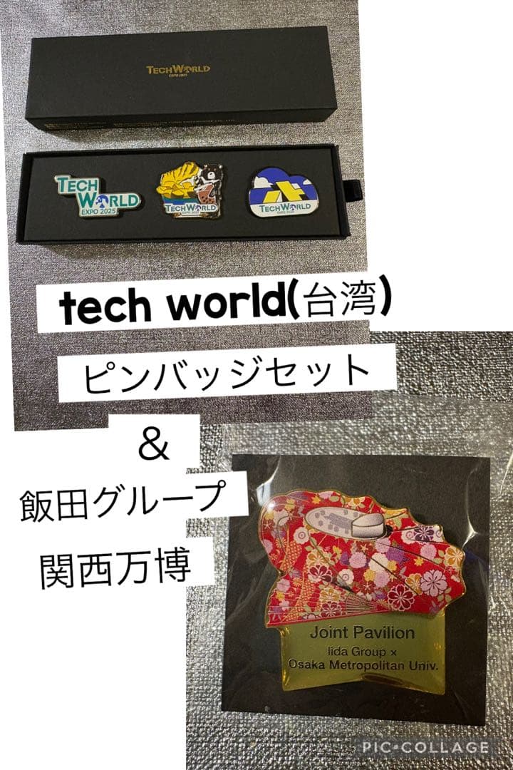 関西万博　飯田グループ　パビリオン＆tech world ピンバッジセット