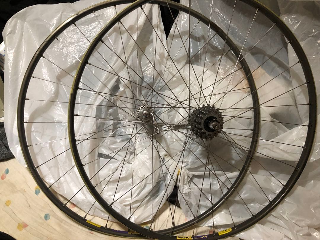 ビンテージMavic GP4M カンパニョーロCレコードハブ36H完組チューブラ