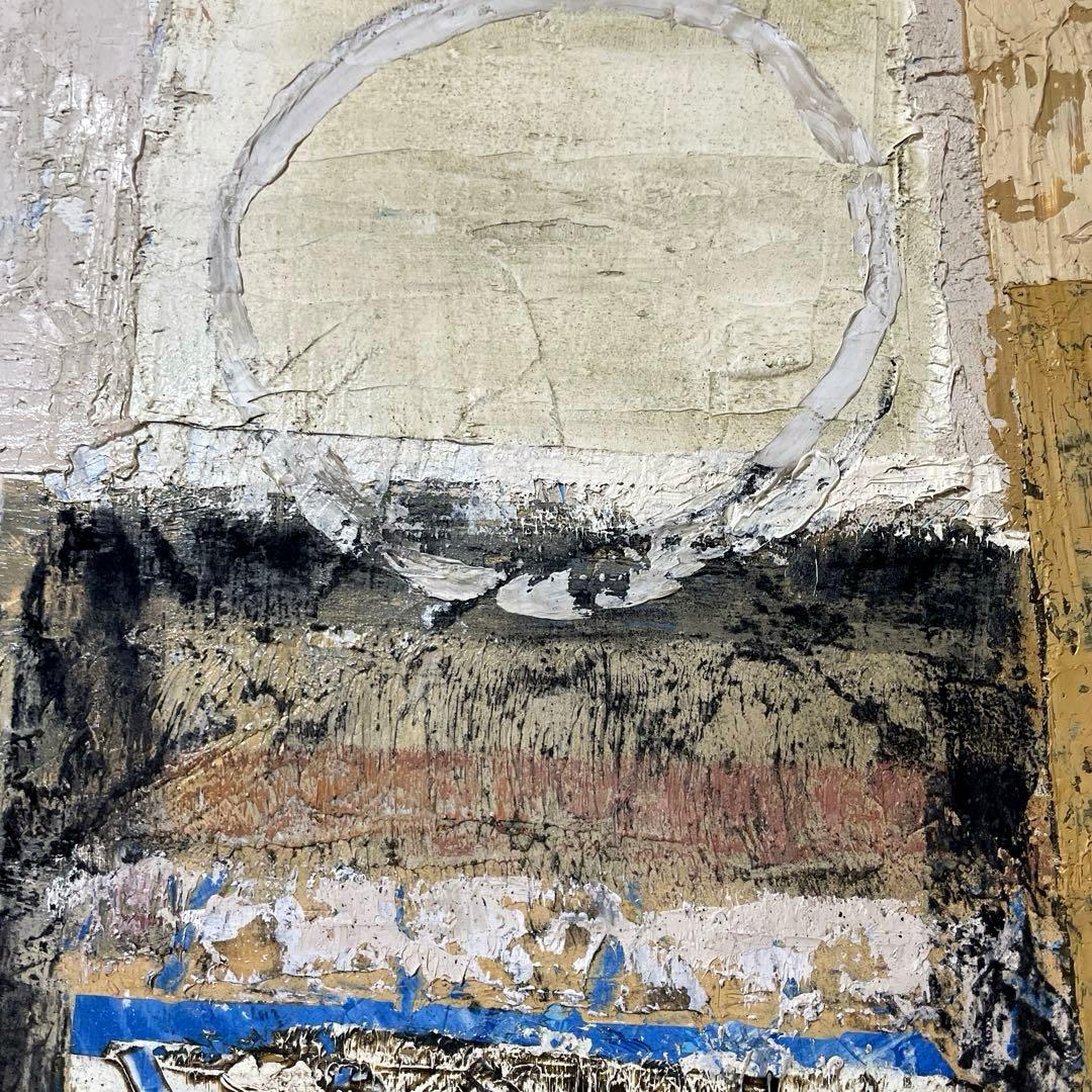 巨匠 三岸好太郎 油彩 抽象画 原画 約F8 旧作 真作保証 画廊取扱作 箱付き