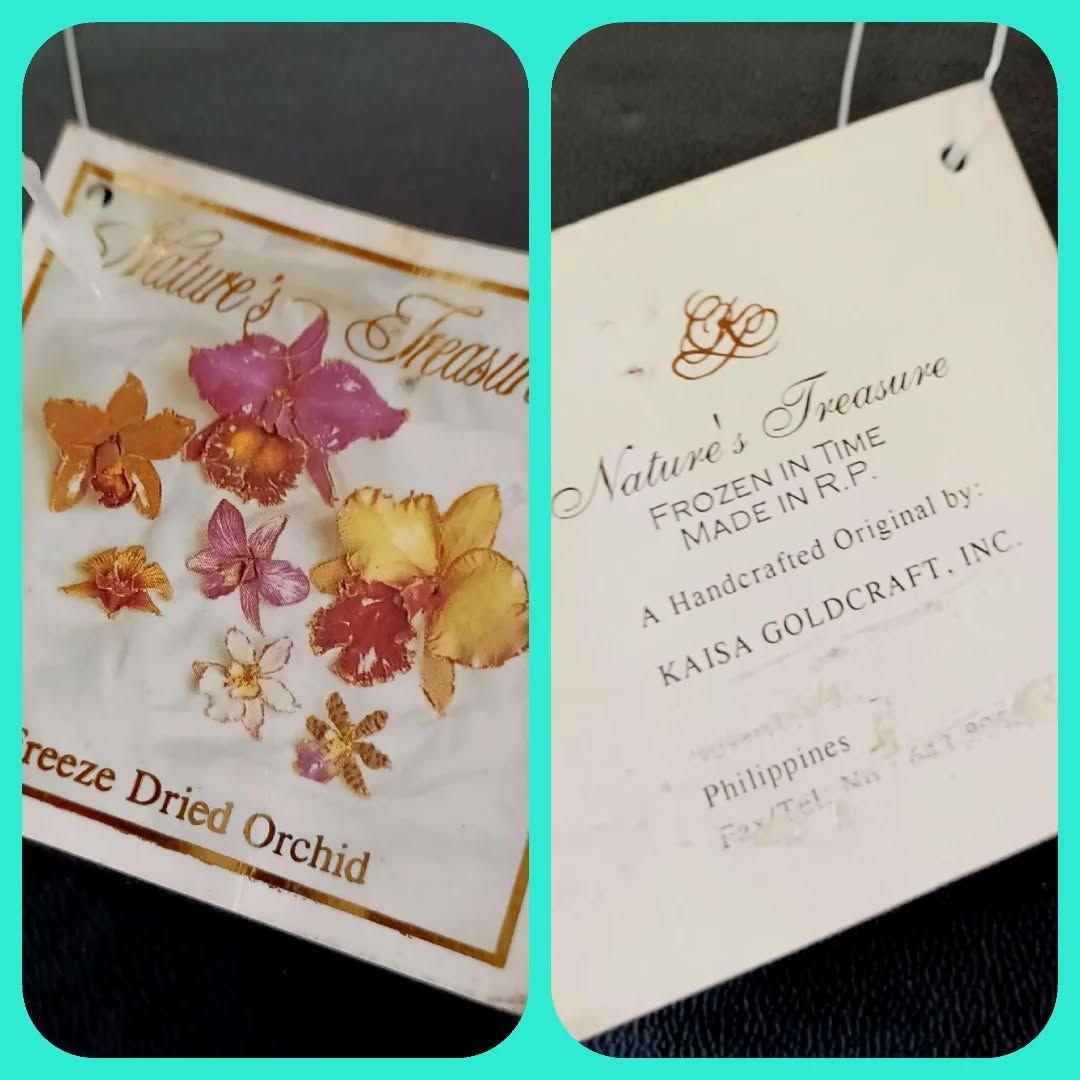 24K♤PURE GOLDエッジ加工／デンドロビウム 蘭 プリザーブドフラワー
