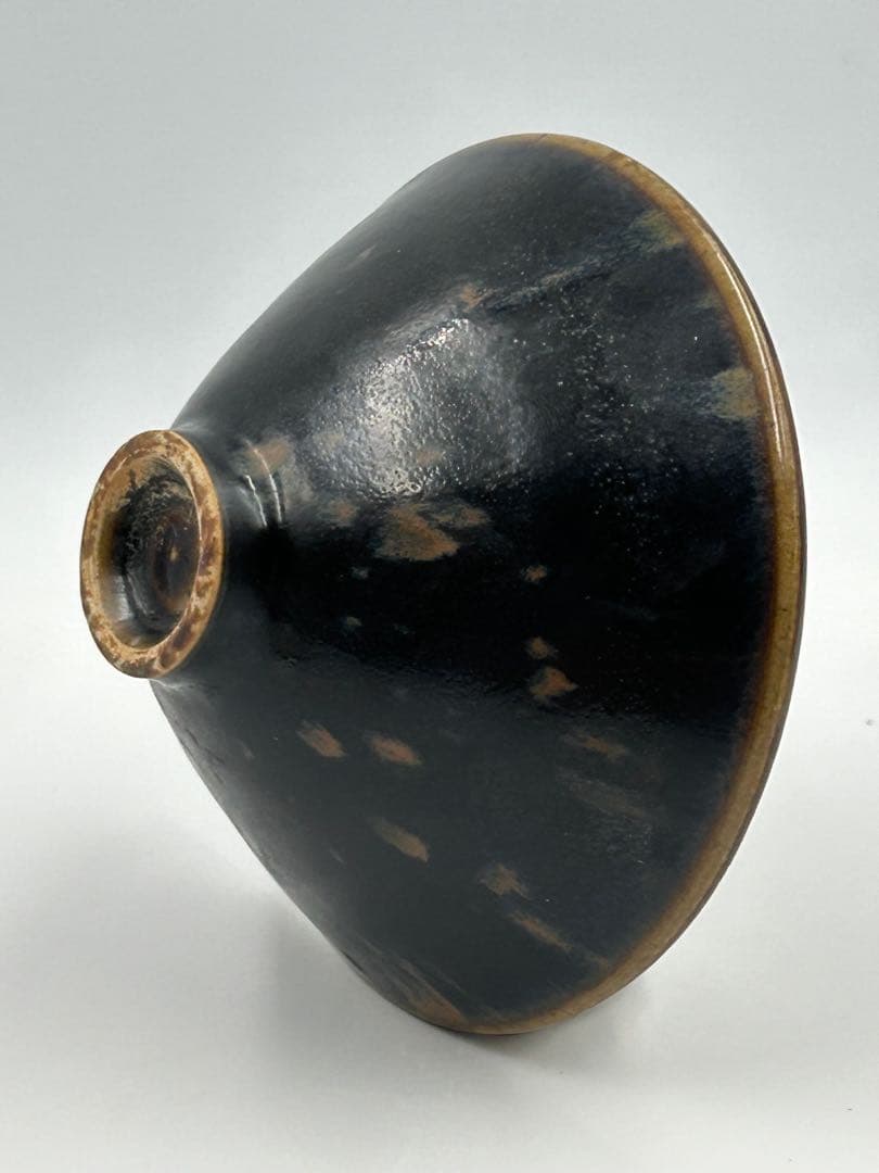 ★0060宋時 定窯 褐斑盃 ★天目茶碗 茶道具 茶器 唐物天目