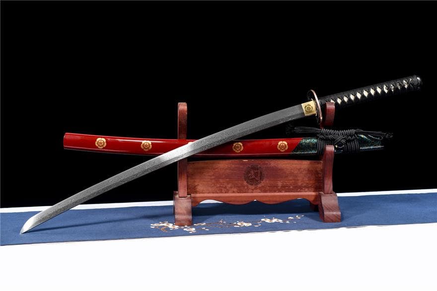 【莫仙】石洗模様スチールコイル模様武士刀 日本刀 模造刀 居合刀