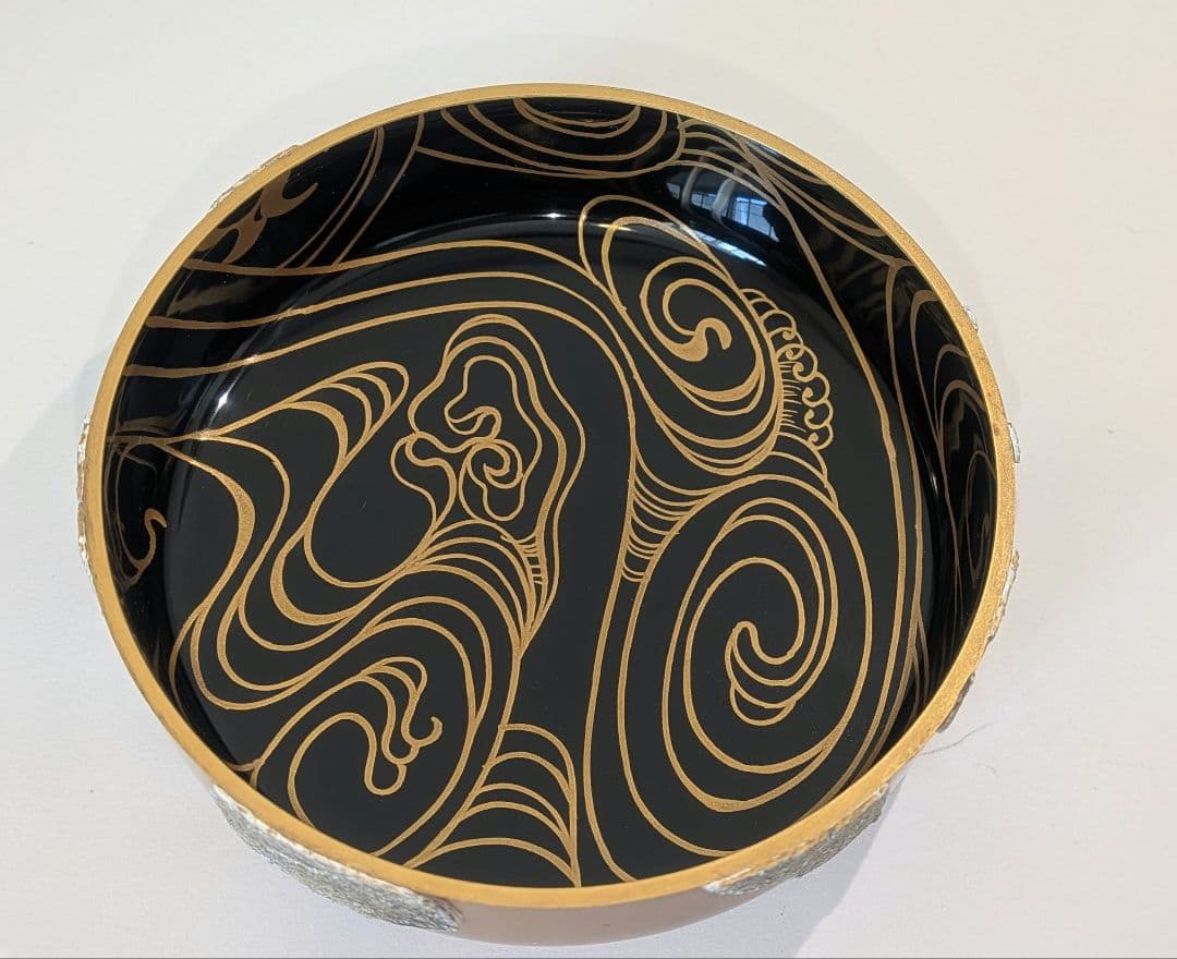 『粉溜水葵蒔絵』　新家新斉　平棗　茶道具　茶器　新斎　螺鈿　金