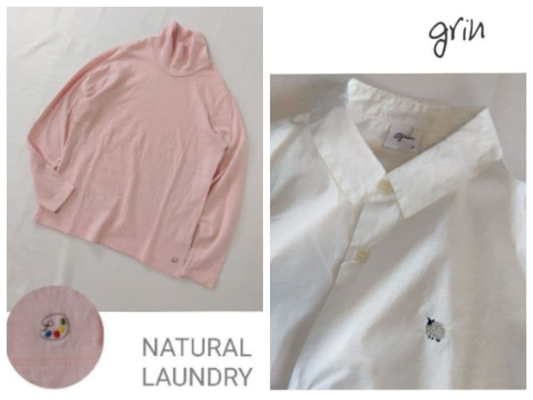 新品✨grin 羊刺繍ボックスシャツ