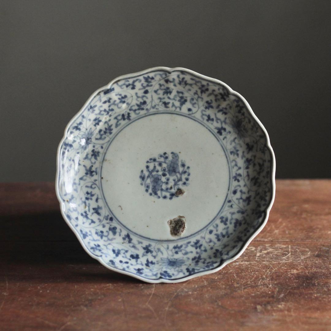 古伊万里 元禄伊万里 藍柿右衛門 中皿 No.5 古美術 古道具 アンティーク