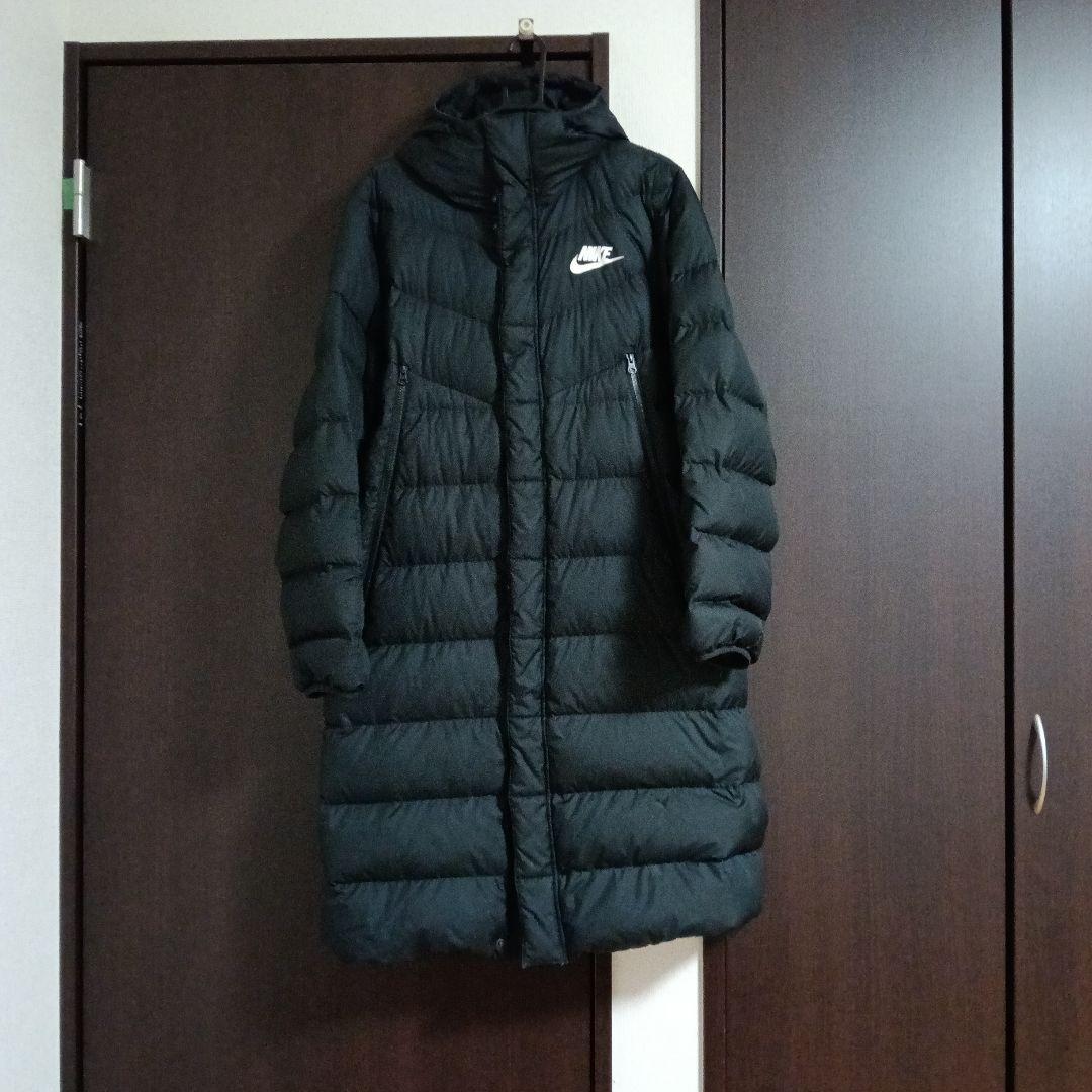 Nike フード付きロングダウンジャケット ナイキ　ベンチコート　L