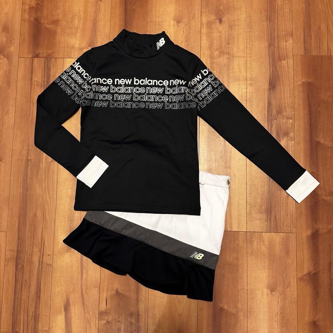 上下裏起毛　中綿スカート　ハイネック長袖　ペプラム　秋冬　セットアップ　ブラック