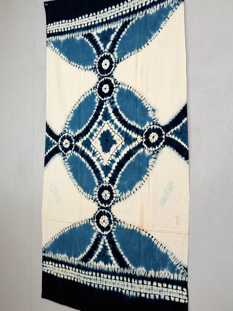 N9「有松鳴海絞り」藍染作家 片野かほり 天然藍染 個展出品作品タペストリー