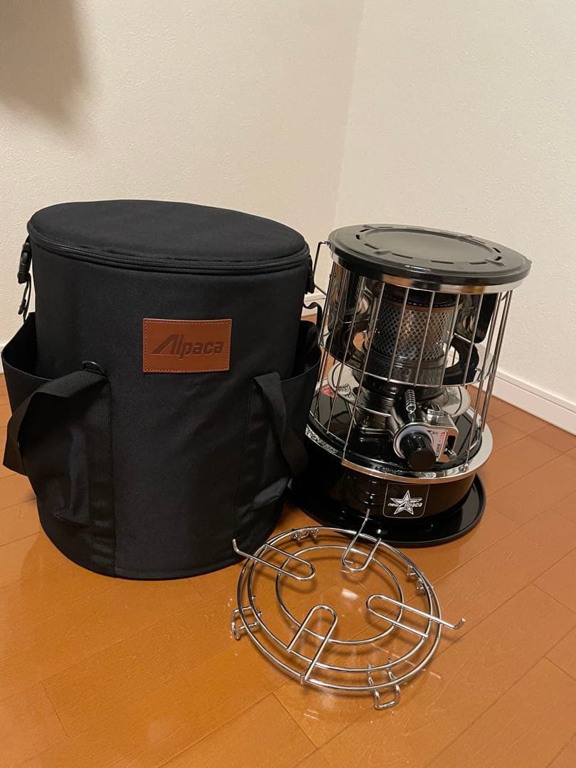 ニューアルパカストーブ　TS-77JS-C ブラック　専用収納ケース反射板、五徳