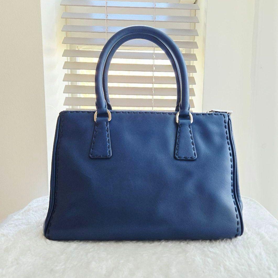 ⭐PRADA⭐ プラダ ガレリア ハンドバッグ ネイビー レザー クロシェット