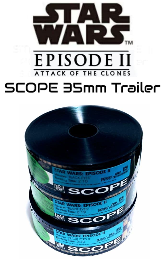 希少★スターウォーズ エピソード2 予告編35mmフィルム3本セット！！