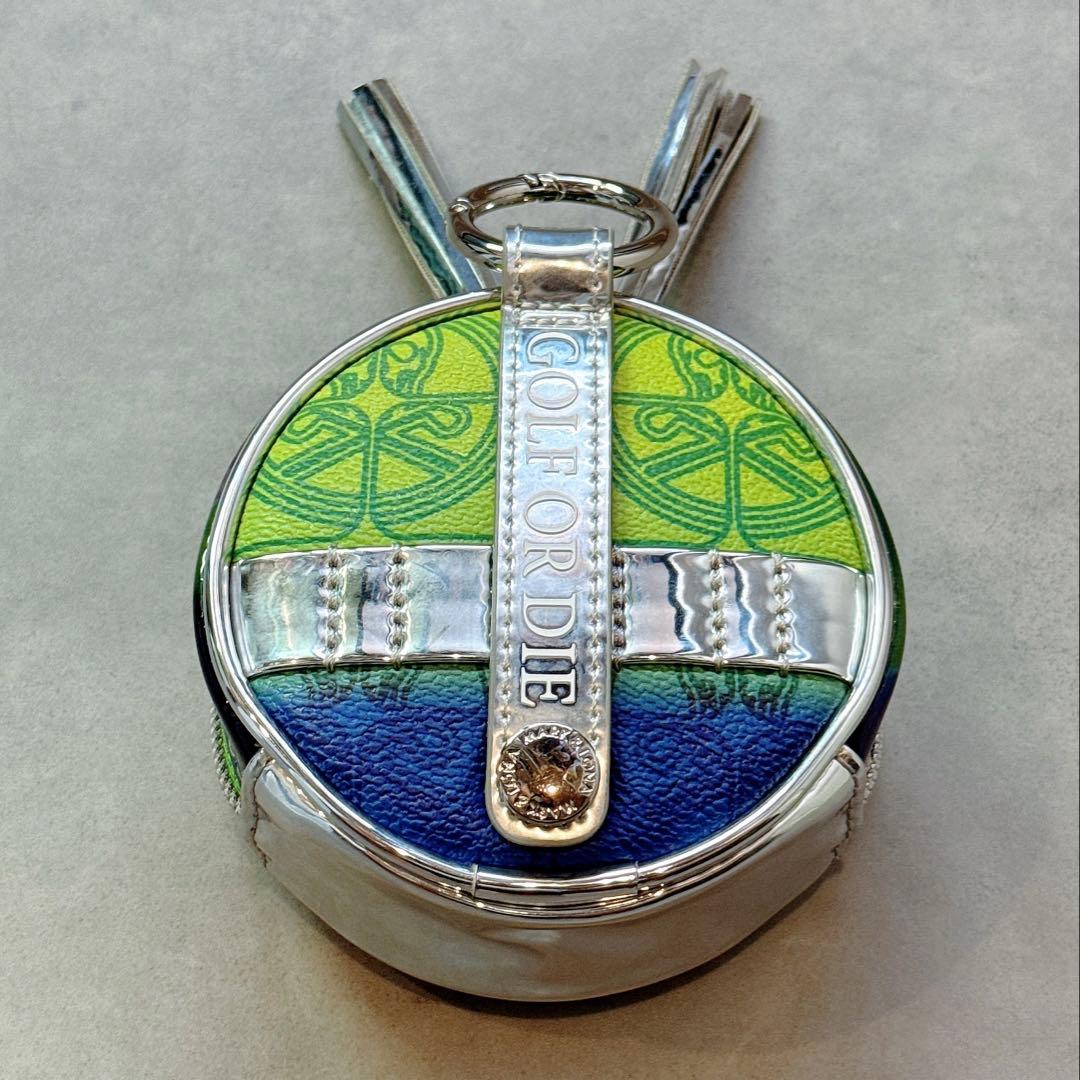 美品 ★ MARK&LONA ボールポーチ ケース マーク&ロナ 緑 バッグ