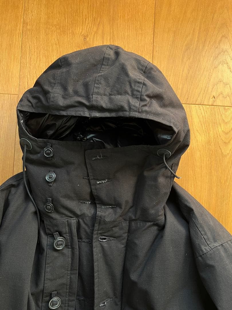 R13 ロングダウンコート　黒　リバーシブル　極暖