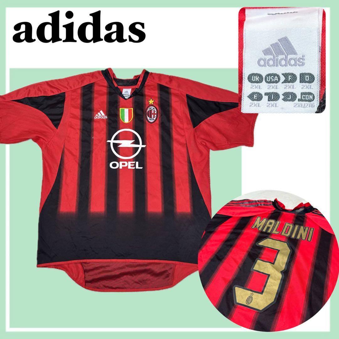 美品✨2XL ACミラン マルディーニ ユニフォーム 3アディダス ブロークコア