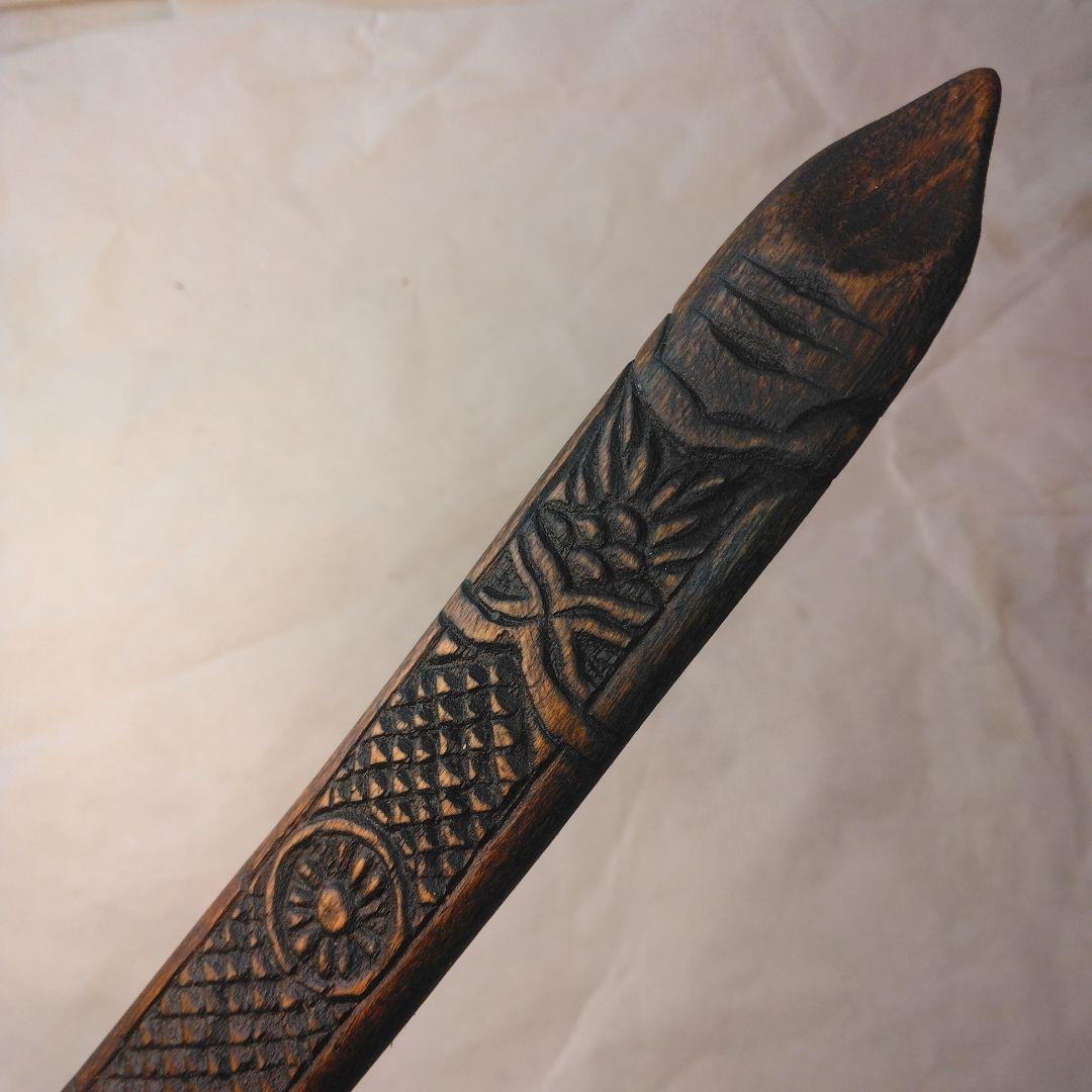 アイヌマキリ　イクパスイ　木製魚の彫刻　北海道　骨董昭和。