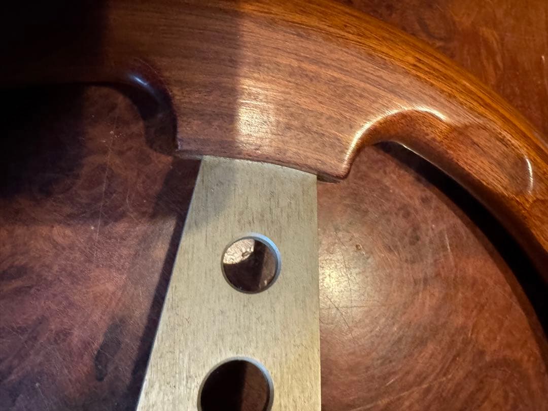 旧車にcomusa italy ウッドステアリング　直径33cm一応ジャンクにて