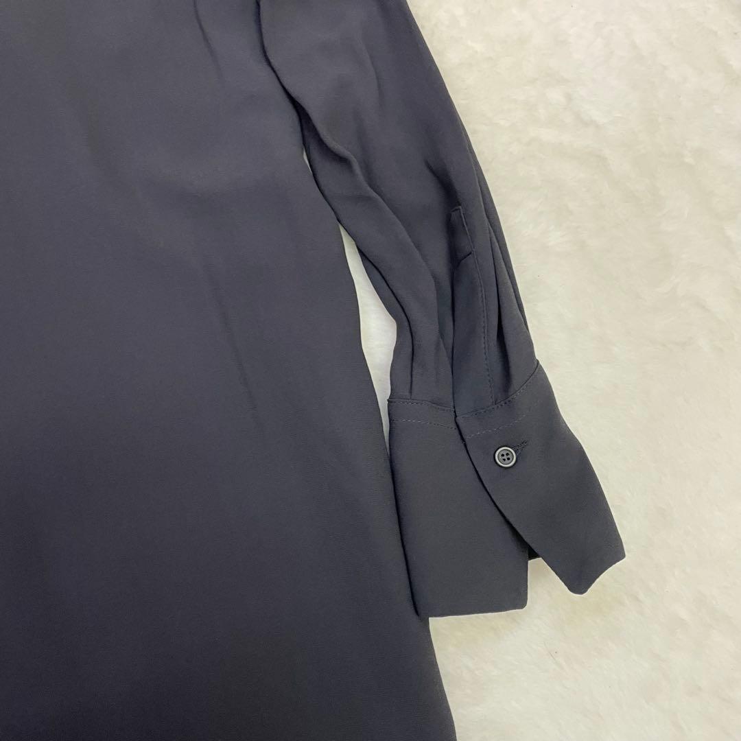 美品　BRUNELLO CUCINELLI ダークグレー 長袖ワンピース　シルク