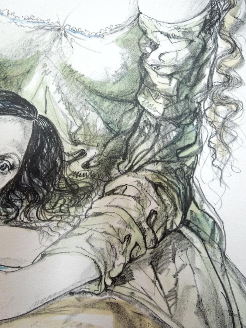 真作　130万円　君代コレクション　藤田嗣治　母と娘　直筆サイン　ブイッソン証明