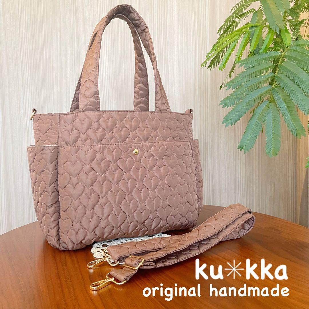 はるちゃん★☆　7つのポケットバッグ　ブラウン　刺繍ヌビトート