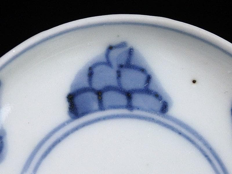 古伊万里　染付　平角繋ぎに五弁花の図　豆皿　A879AS-BWo