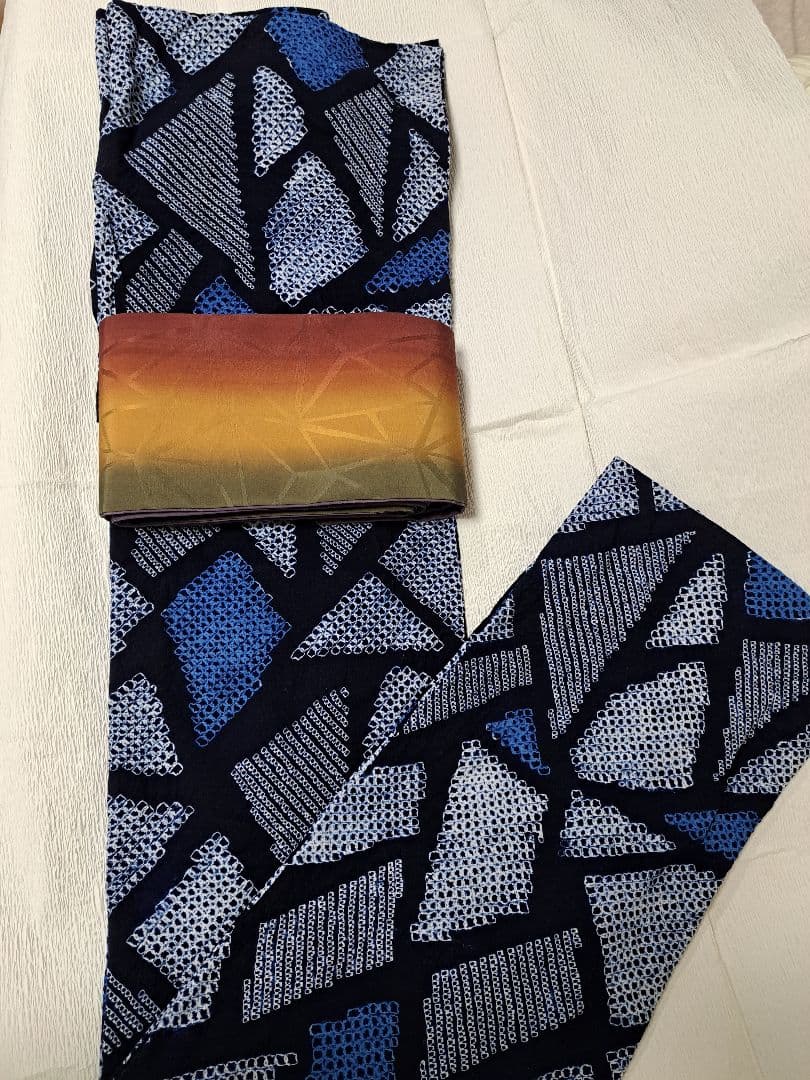 絞り浴衣 有松絞り 石畳