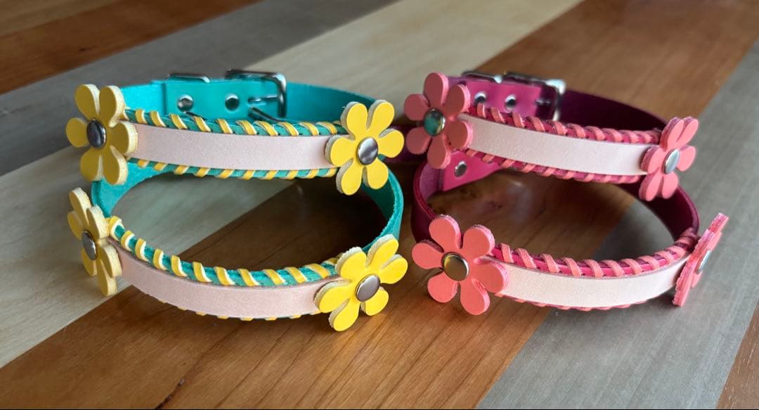 革ネーム入り手作り首輪