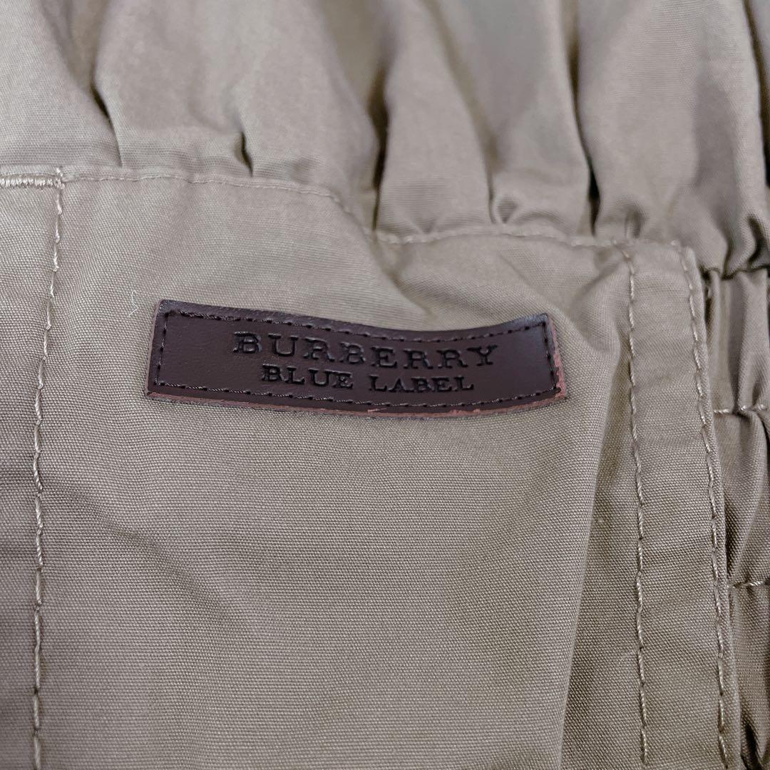 美品　バーバリーブルーレーベル　ミリタリーモッズコート　ノバチェック　ホース刺繍