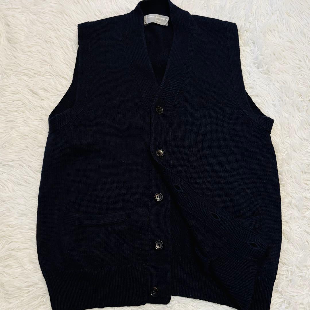 極美品✨田中オム　コムデギャルソンオム　ニットベスト　ダークネイビー